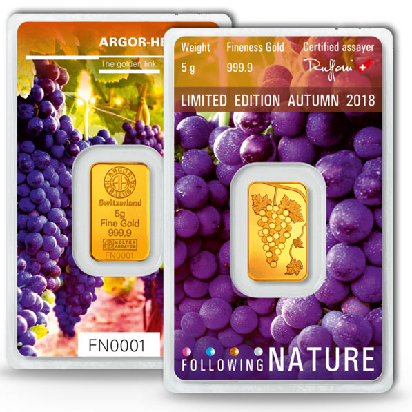 Argor-Heraeus 5g Goldbarren Following Nature Herbst 2018