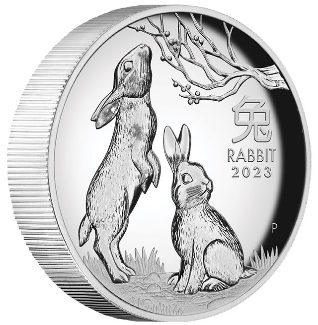 Lunar 3 - Hase - 1 Oz Silber High Relief Proof 2023 + Box + COA