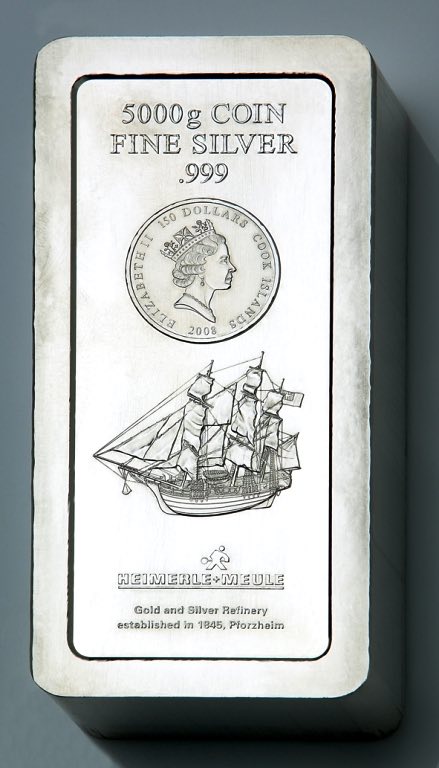 5 KG Silberbarren Cook Island Heimerle & Meule