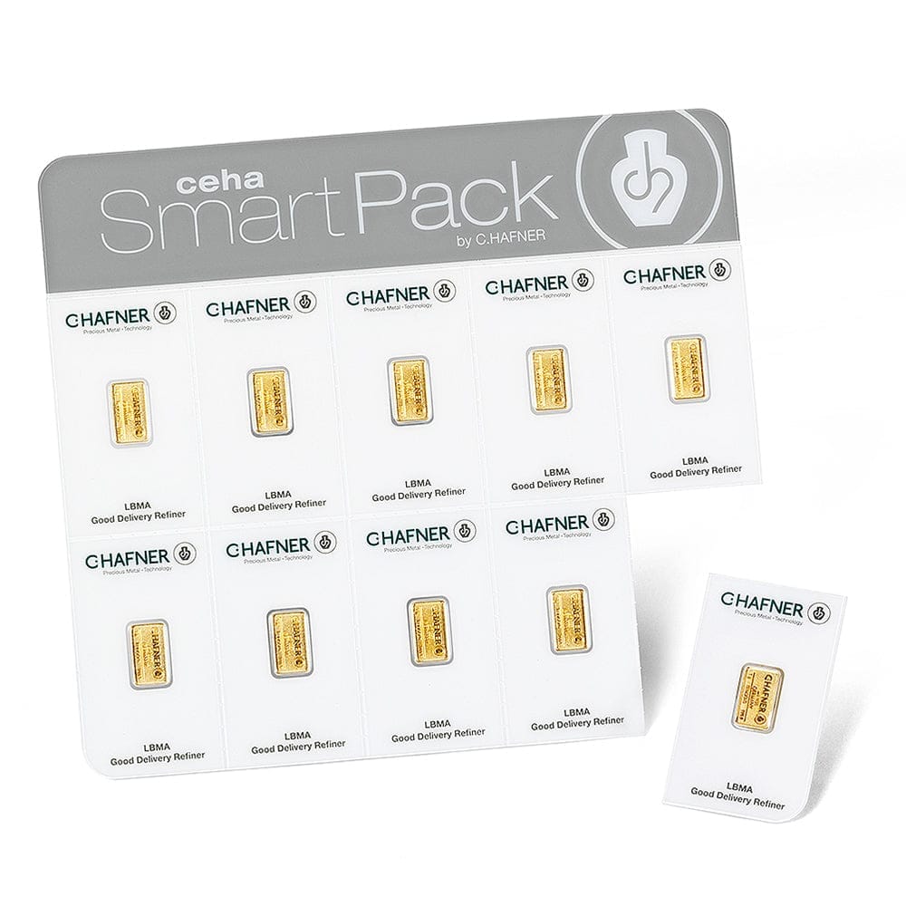 C. Hafner CEHA SmartPack 10 x 1 Gramm Goldbarren