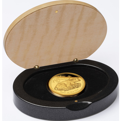 Sammlerbox Lunar Ochse 1 Unze Gold 2009