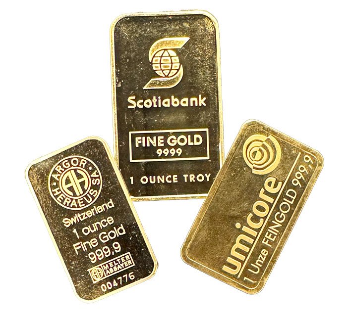 1 oz Goldbarren mit leichten optischen Makeln oder beschädigtem Blister von LBMA-Herstellern