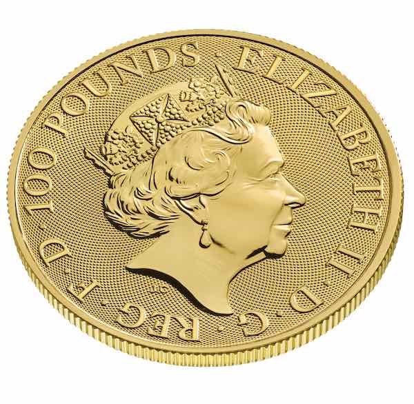 100 Pfund Greyhound 1 Unze Goldmünze