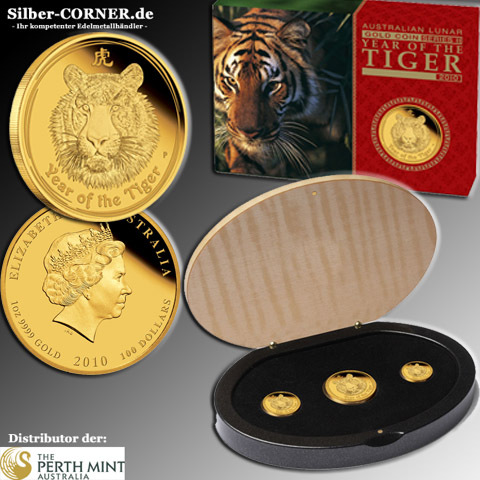 Lunar II - Jahr des Tigers - 3-Coin Set Gold Proof