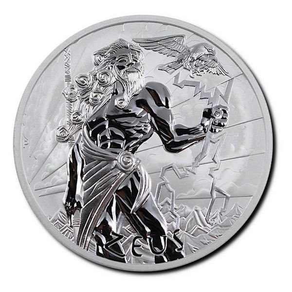 Gods of Olympus Zeus 1 Unze Silber 2020 Motivseite