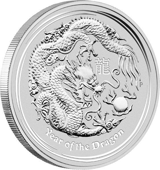 Lunar II Jahr des Drachen 2012 5 oz Silber Motiv