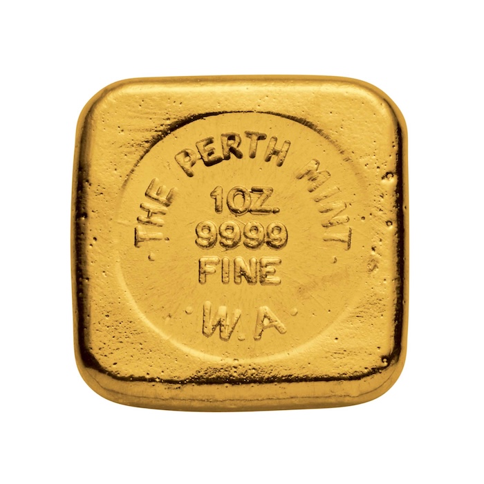 Perth Mint 1 Unze Goldbarren gegossen mit Stempel 