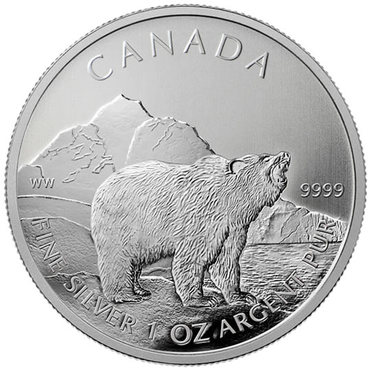 Kanada Wildlife 1 Unze Slibermünze Grizzly 1 Unze 2011