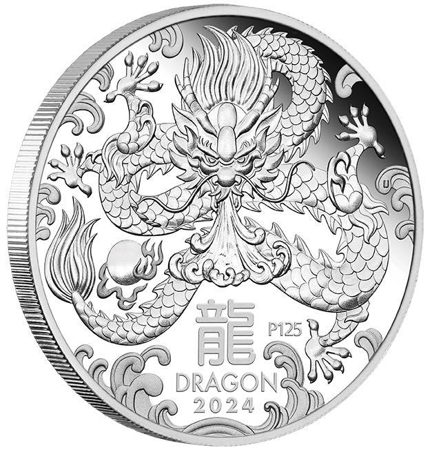 Lunar 3 - Drache - 1 Oz Silber Proof + Box + COA*