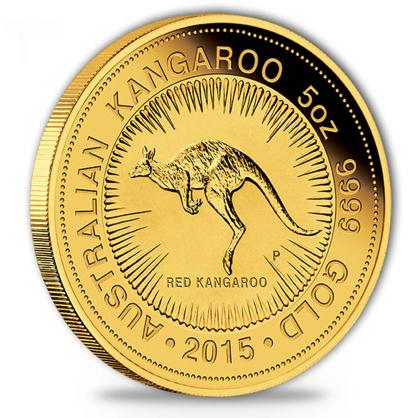 Australien Känguru 5 Unzen Goldmünze 2015 Red Kangaroo Design