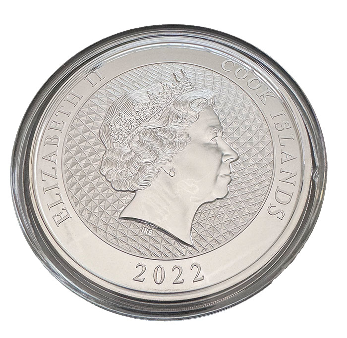Wertseite 1 kg Silbermünze Cook Islands Bounty 2022 Portrait