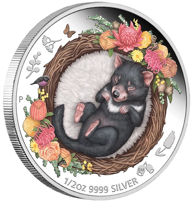 Dreaming down Under - Tasmanian Devil - 1/2 Oz Silber Proof +Box COA*