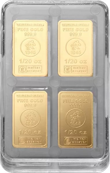 20 x 1/20 Oz Gold Unity Box Heimerle & Meule