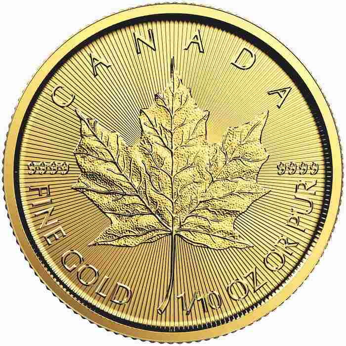 Maple Leaf ältere Jahrgänge 1/10 Unze Gold 