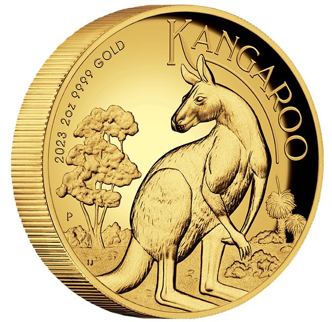Känguru 2 Unzen Goldmünze High Relief 2023