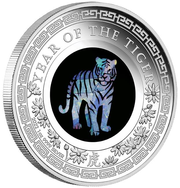 Lunar - Tiger - 1 Oz Silber Opal + Box +COA*
