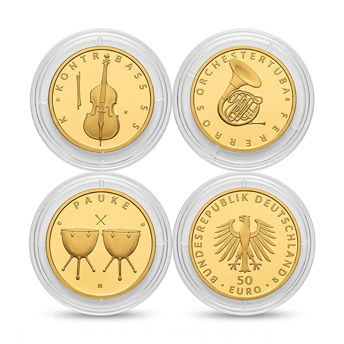 Musikinstrumente 50 Euro Goldmünze verschiedene Jahrgänge kaufen.