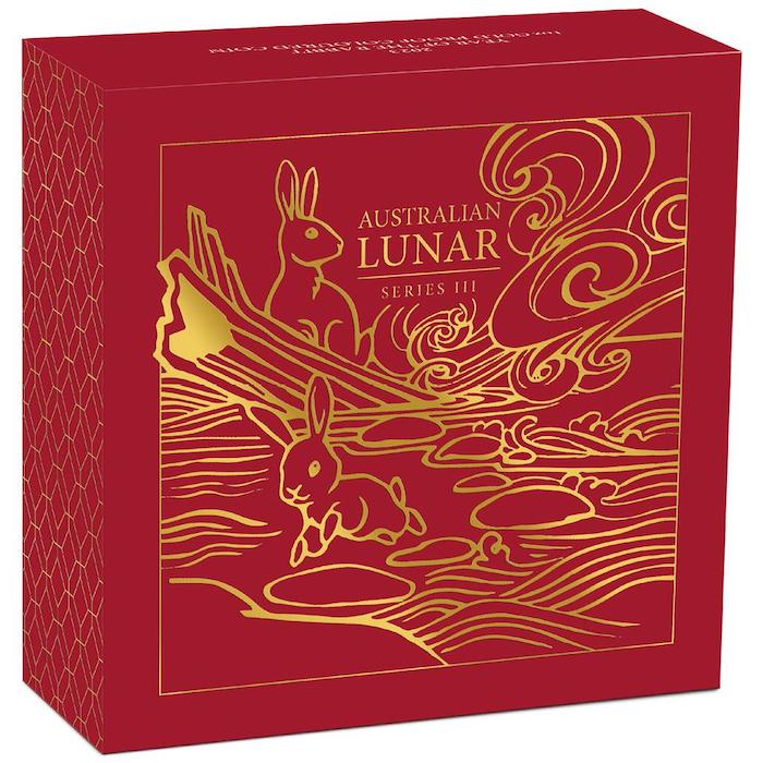 Umverpackung zur lunar Goldmünze 1 oz proof farbig 2023