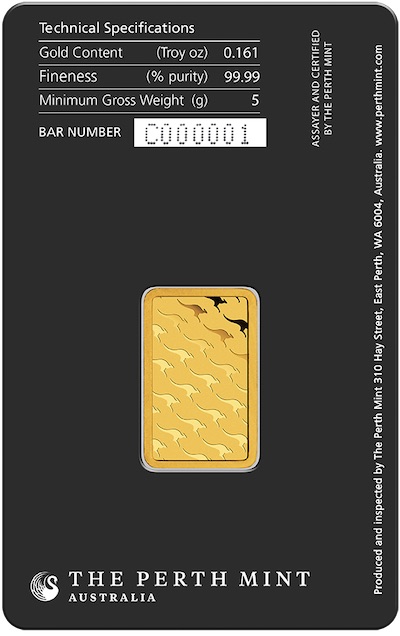 5 Gramm Minted Goldbarren Perth MInt