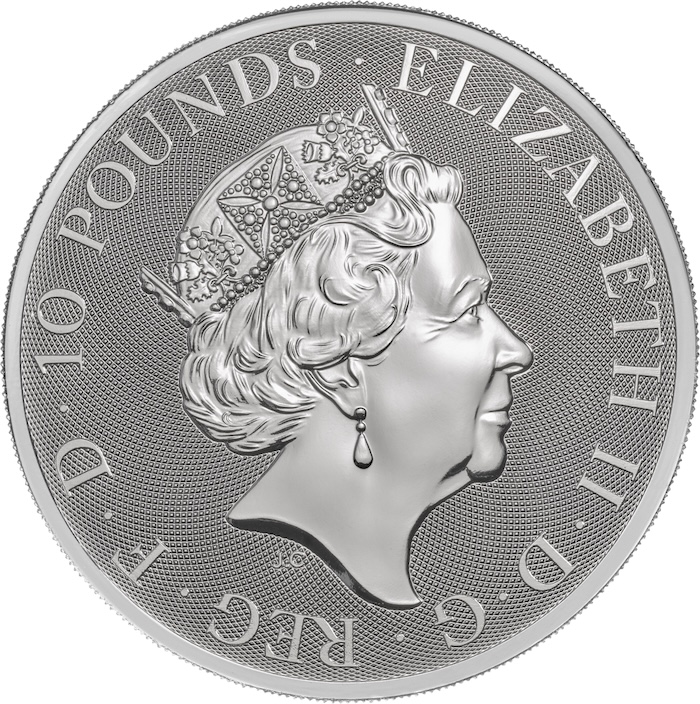 Queens Beast Greif 10 Oz Silber 2018 Avers Elizabeth II