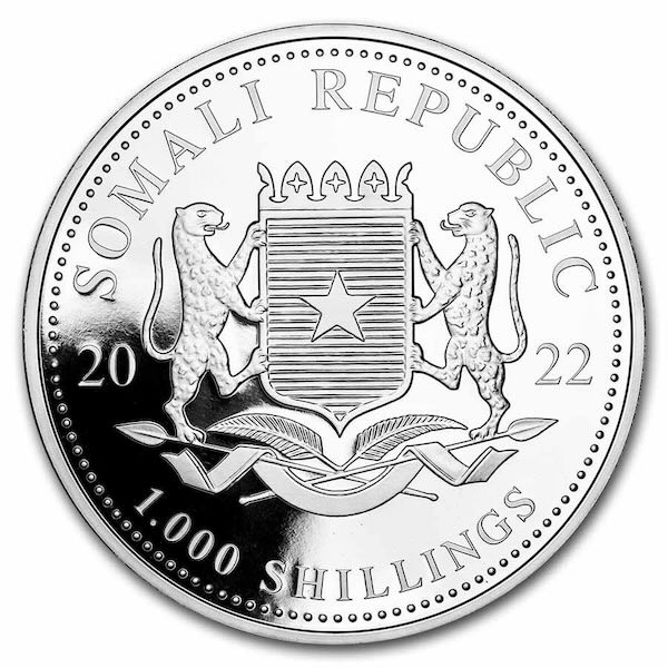 1.000 Shillings Slibermünze Somalia Elefant 2022