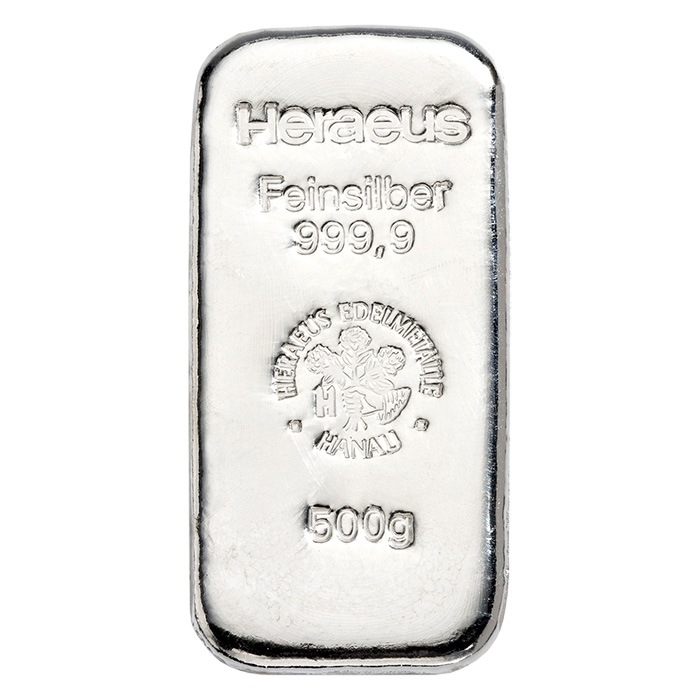 Heraeus 500 Gramm Silberbarren verschiedene Ausführungen