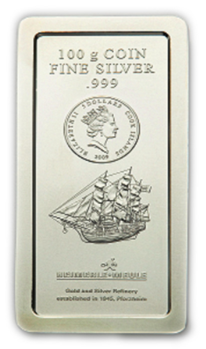Heimerle + Meule 100g Silber-Münzbarren Cook Island