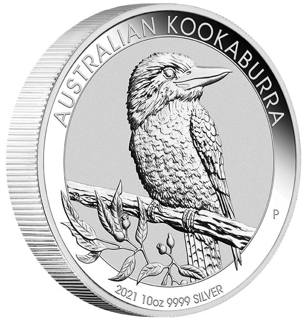 Perth Mint Kookaburra 10 Unzen Silbermünze 2021