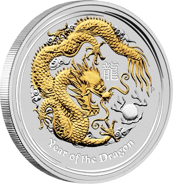 Lunar II Drache 1 Unze vergoldet 2012 kaufen & verkaufen