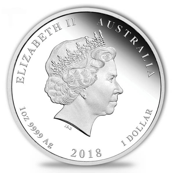 Lunar II Jahr des Hundes 1 Unze Silber 2018 Wertseite Proof