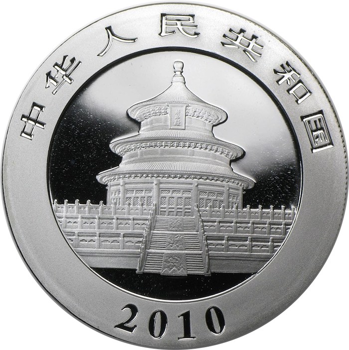 Panda 2010 10 Yuan Silbermünze