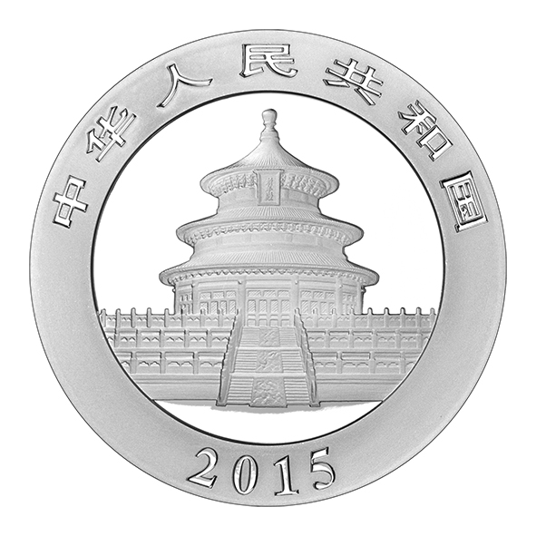10 Yuan Silbermünze China Panda 2015