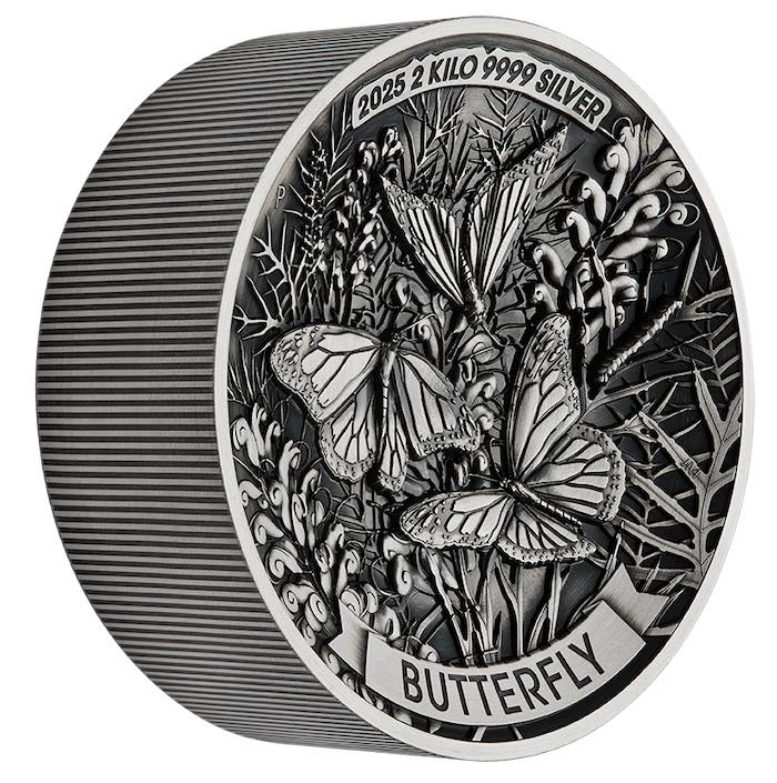 Butterfly 2 Kilogramm Silbermünze 2025 Antik Finish 2025