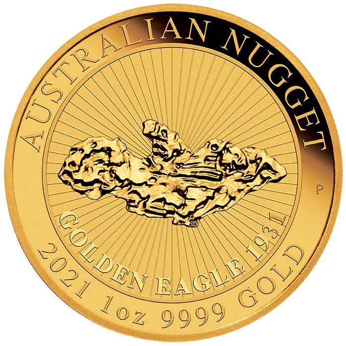 Motivseite Goldmünze Australien Nugget Golden Eagle 2021