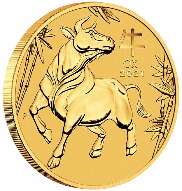 10 Unzen Goldmünze Jahr des Ochsen 2021 