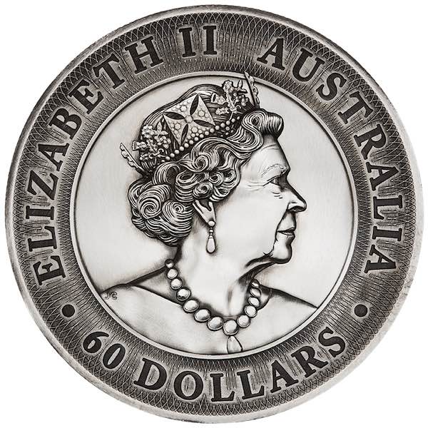 60 Dollar Antik Kookaburra High Relief 2020