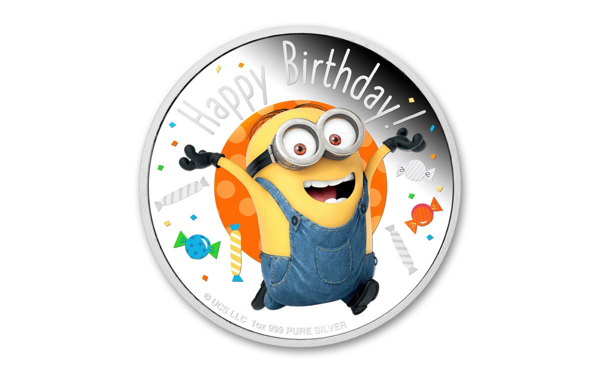 Minions - Happy Birthday - 1 Oz Silber Proof 2020*