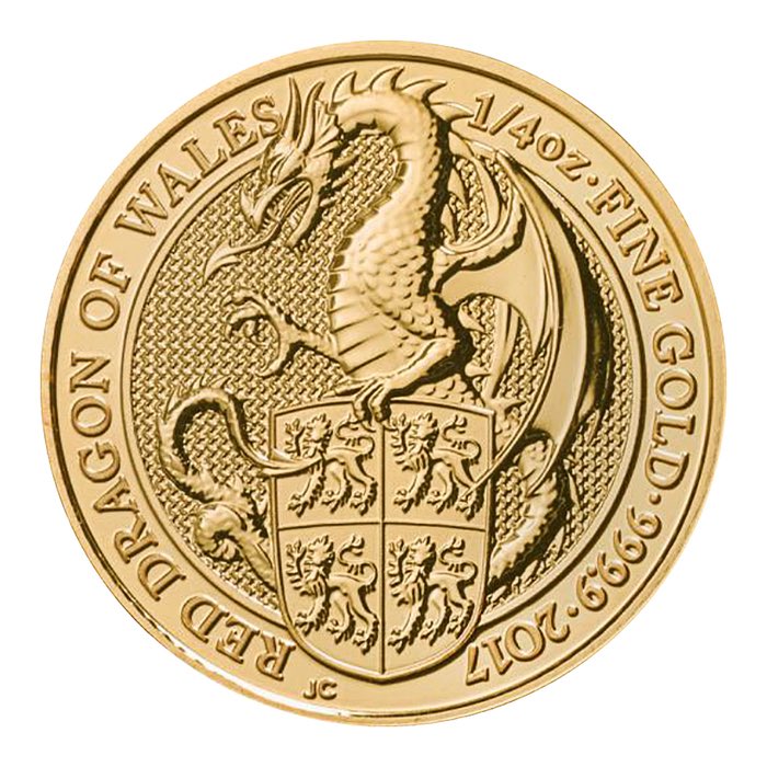 Queens Beasts Griffin Edward 1/4 Unze Gold 2017