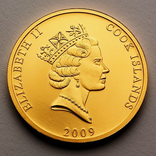 Cook Island Bounty 1 Oz Goldmünze Wertseite Portrait