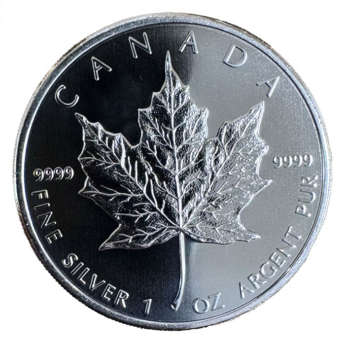 Maple Leaf 1 Unze Silber Motivseite Ahornblatt Silber-CORNER.de