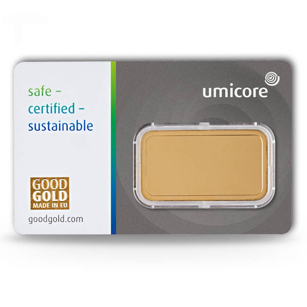 Umicore 20 Gramm Goldbarren im Blister der Perth Mint