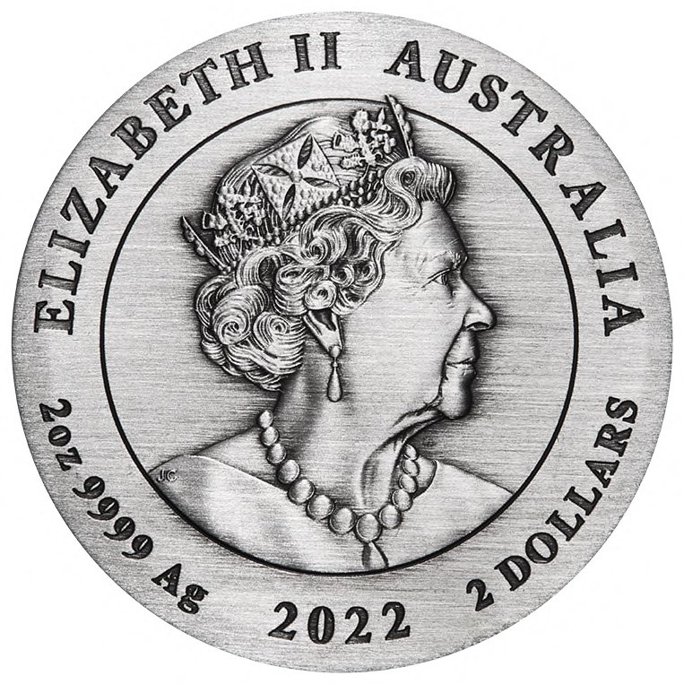 2 Dollar Antik Silbermünze 2022