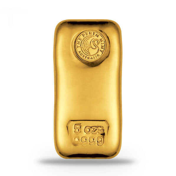 Perth Mint 5 Oz Goldbarren gegossen