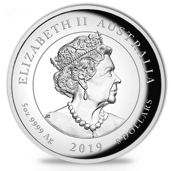 8 Dollar Mondlandung Silbermünze 2019 