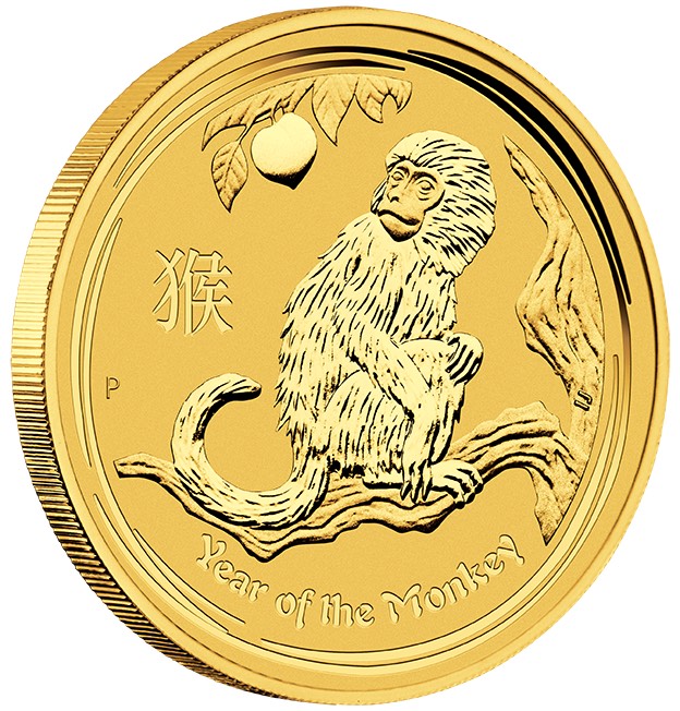 Lunar II Affe 1/10 Oz Goldmünze 2016