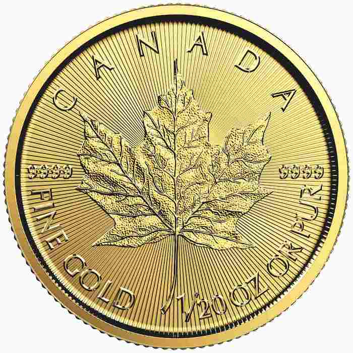 Maple Leaf 1/20 Unze Gold verschiedene Jahrgänge Ankauf Verkauf