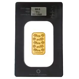 Elefant 10 Gramm Goldbarren Rand Refinery