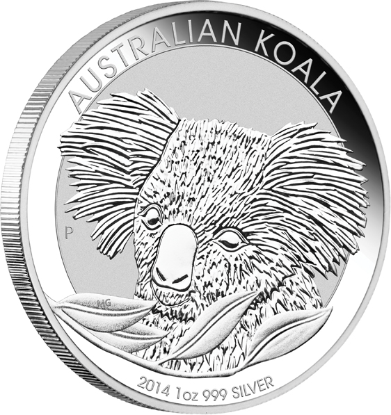 Motivseite Australien Koala 1 Unze Silber 2014 Perth Mint