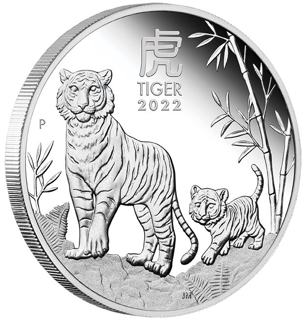 Lunar III - Tiger - 1 Oz Silber Proof 2022 + Box + COA*