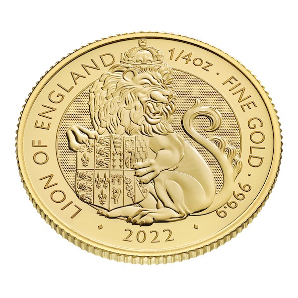 Tudor Beasts 1/4 Unze Goldmünze Lion of England 2022